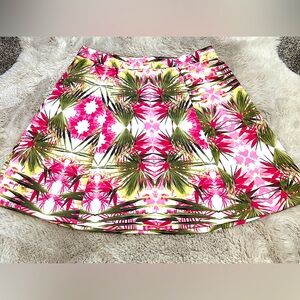 NWT INC Tropical Bloom 1X A line midi skirt